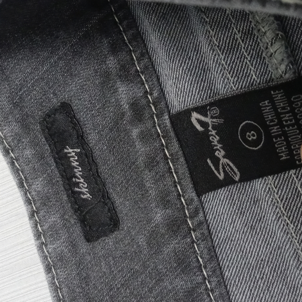 🟢Seven7 Grey Size 8 Womens Skinny Jeans - Picture 4 of 5